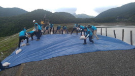 농어촌공사 함안지사, 봉성저수지 제당사면 복구훈련