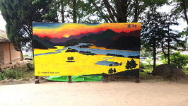 하동 악양중, 최참판댁에 ‘평사리 황금들판 벽화’ 제작