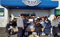 창원 자여초, 서부서에 감사메시지 전달