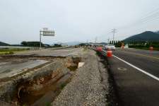 남해군내 국도 19호선 공사 사고 위험