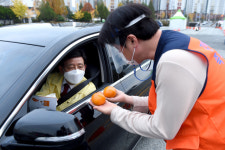 진영단감 드라이브 스루 판매행사 성황