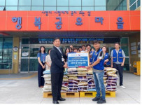 통영 통제영로타리클럽, 장애인복지관에 쌀 600㎏