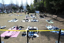 멍 때리러 드러누웠다, 봄날의 가로수길에