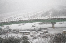 대구 눈으로 주차장이 된 도로