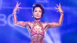 ‘몸짱 할머니’ 75세 보디빌더 임종소씨 알바 수입으로 주 3일 헬스장