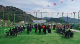 통영 욕지족구장 준공식 개최
