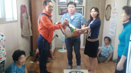 양산 KSCB(주), 미등록 경로당 성품 지원