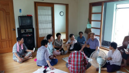 고성군 구만면 무더위 쉼터 방문 격려