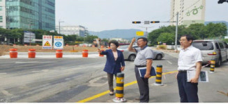 상남오거리·한마음병원사거리 회전교차로 설치 완료