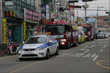 산청소방서, 소방출동로 확보 훈련 실시