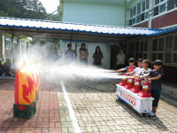 진주 사봉초 전교생 소방 방재 훈련실시