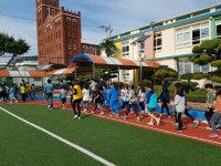 통영시보건소, 초등학교 워킹스쿨 종료