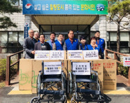 통영고려병원·광도면바살위, 휠체어 기증