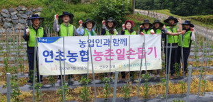 거제 연초농협 임직원, 농촌 일손 돕기