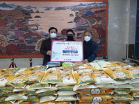 통영 덕진수산, 산양읍에 이웃돕기 쌀 기탁