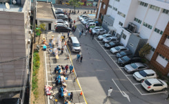 진주 상대동 코로나19 검사 긴줄