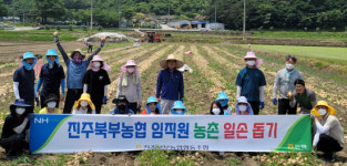 진주북부농협, 명석면 홍지마을서 일손돕기