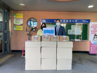 진주솔밭교회, 강정 50박스 기부