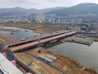양산교 재가설 공사로 23일부터 우회 가설교량 설치