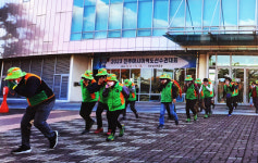 진주시, 초전동 진주국민체육센터 합동소방훈련·지진대피훈련