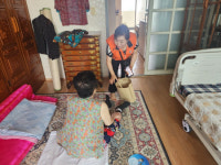 창원시 사파동, 무더위 날리는 미숫가루 전달