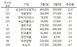 삼성바이오로직스 회계 논란에 바이오·제약주 허우적
