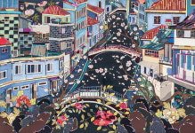 전통조각보로 만든 정감 있는 풍경, 제미영 개인전 ‘집이 있는 풍경’