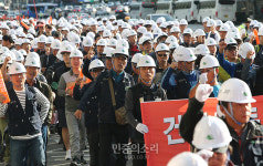 건설노동자는 민중당과 함께[포토]