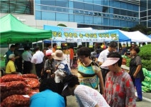 단양군 영춘면 자매결연처 농산물직거래 장터 열어