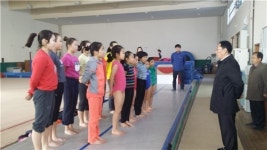 이성범 제천교육장, 동계훈련 하키·체조팀 찾아 격려