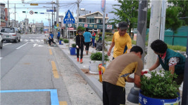 충주 용산동 직능단체, 꿈자람거리 가을담은 국화 식재
