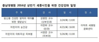 충남대병원, 세종시민을 위한 건강강좌  개설