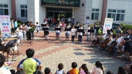 진천상산초등학교 등굣길 작은 음악회