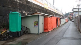 영동군 도심 철도변 포장마차 이전정비