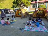 달천초 매현분교 자연둥이 어울림캠프 뒤뜰 야영 운영