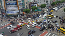 청주 사창사거리 교통사고 아수라장 