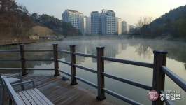 영하 2도까지 내려간 날, 세종 신안저수지 모습