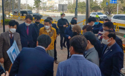 청주시의회 도시건설위, 고속버스 임시터미널 방문