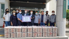 ㈜올계농업회사법인, 봉양읍 이웃에 계란 기탁