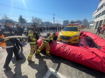 증평소방서, 전기차 화재 진압 교육훈련