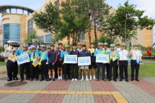 청주흥덕서·청주FC, 서청주교사거리서 타면 착! 안전도 착! 홍보활동