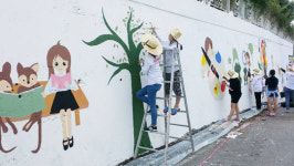 동부교육청 학교 담장 벽화그리기 자원봉사