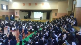 이원정 천안동남경찰서장 용곡중 특강 호응