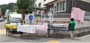 노은2동새마을부녀회,  새마을이동빨래방 실시