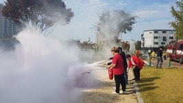 당진 유곡초, 무각본 합동소방훈련 실시