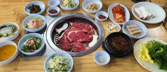 국산 돼지양념갈비 무한리필 산성골 숯불구이