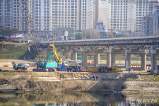 [포토] 공주시 금강철교에 들어선 크레인..제2금강교 공사 본격화