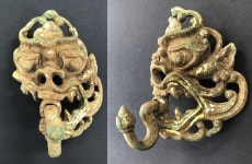 경주 황용동 절터에서 신라 금동귀면 첫 출토