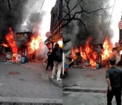 SNS로 전해진 회기역 인근 파전골목 화재 현장