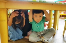 화순군 어린이집 지진대피 훈련 실시